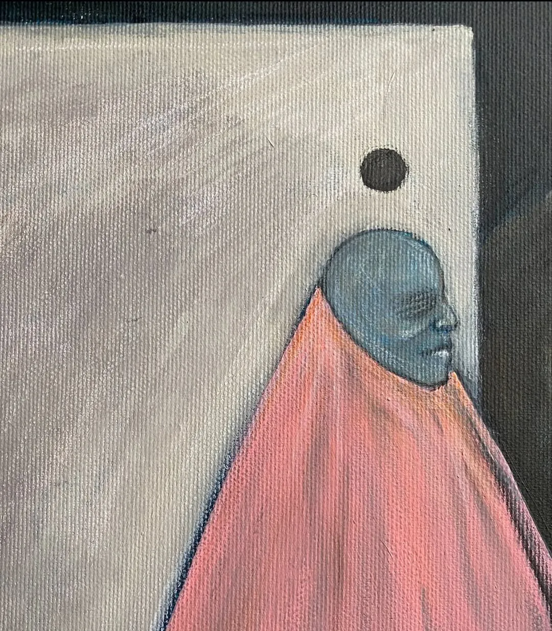 Image of A Pilgrim’s Premonition  by ABRA, size: 65x50 cm, made of canvas,acrylic,colored pencil, Painting medium, from Lviv, part of the Thresholds and omens series, priced at $700 (≈ 31,382 грн) Photo 5 of 6.