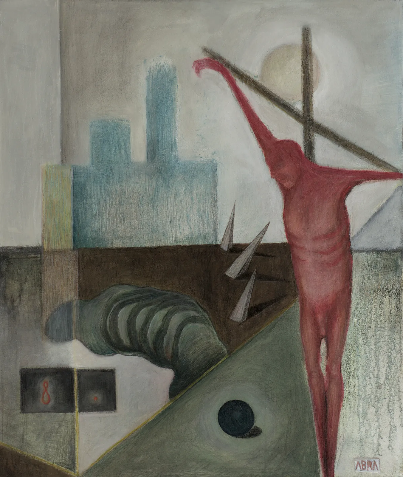 Image of Day by ABRA, size: 65 x 55 cm, made of canvas,acrylic,colored pencil, Painting medium, from Lviv, part of the Thresholds and omens series, priced at $500 (≈ 22,416 грн) Photo 1 of 5.