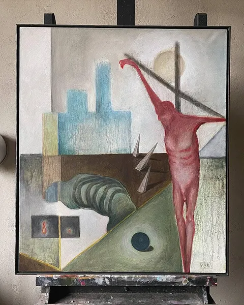 Image of Day by ABRA, size: 65 x 55 cm, made of Acrylic on canvas, Painting medium, from Lviv, priced at $420 Photo 5 of 7.