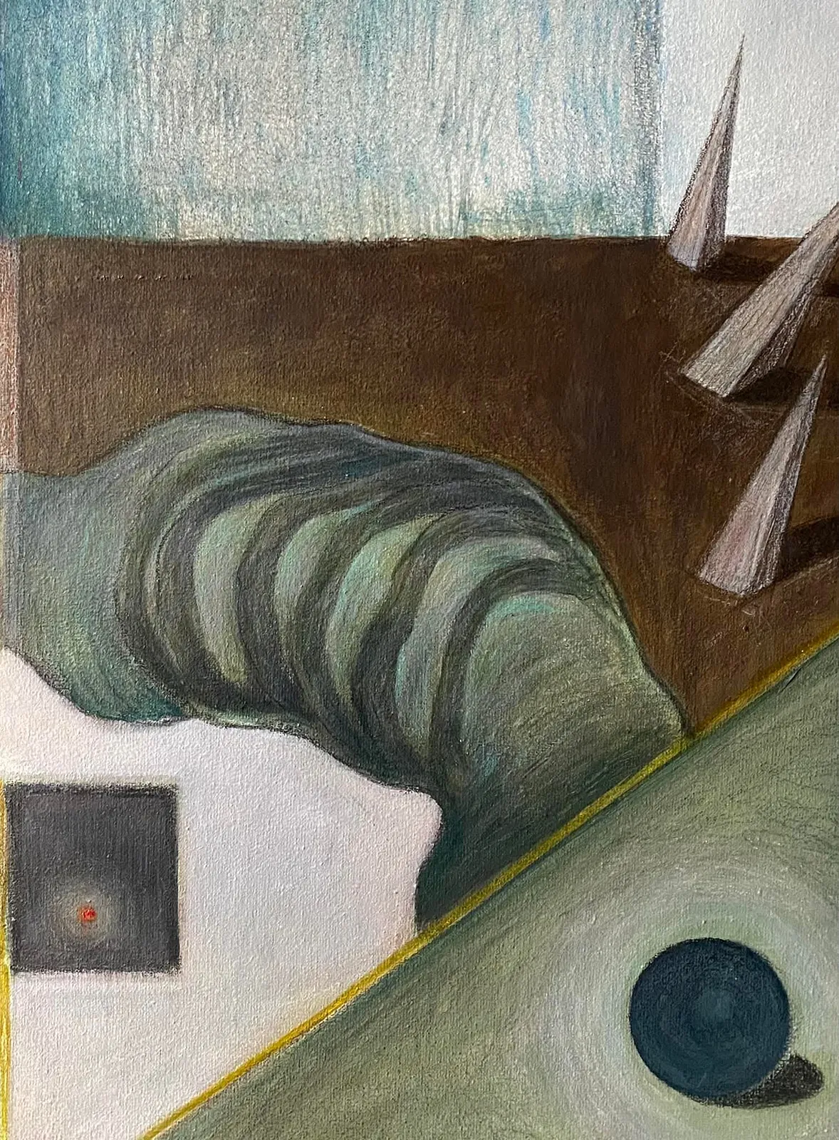 Image of Day by ABRA, size: 65 x 55 cm, made of canvas,acrylic,colored pencil, Painting medium, from Lviv, part of the Thresholds and omens series, priced at $500 (≈ 22,416 грн) Photo 5 of 5.
