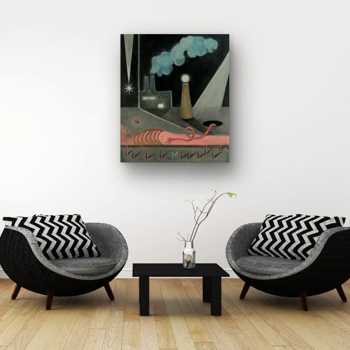 Image of Night by ABRA, size: 65 x 55 cm, Painting medium, from Lviv, priced at $420 Photo 2 of 4.