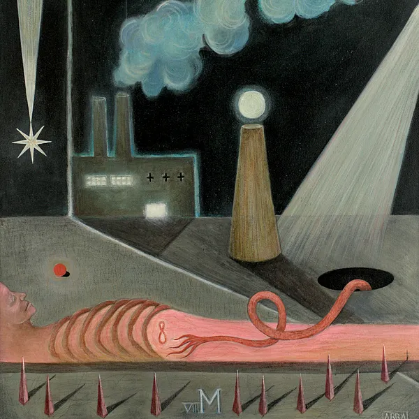 Image of Night  by ABRA, size: 65 x 55 cm, made of canvas,acrylic,colored pencil, Painting medium, from Lviv, part of the Thresholds and omens series