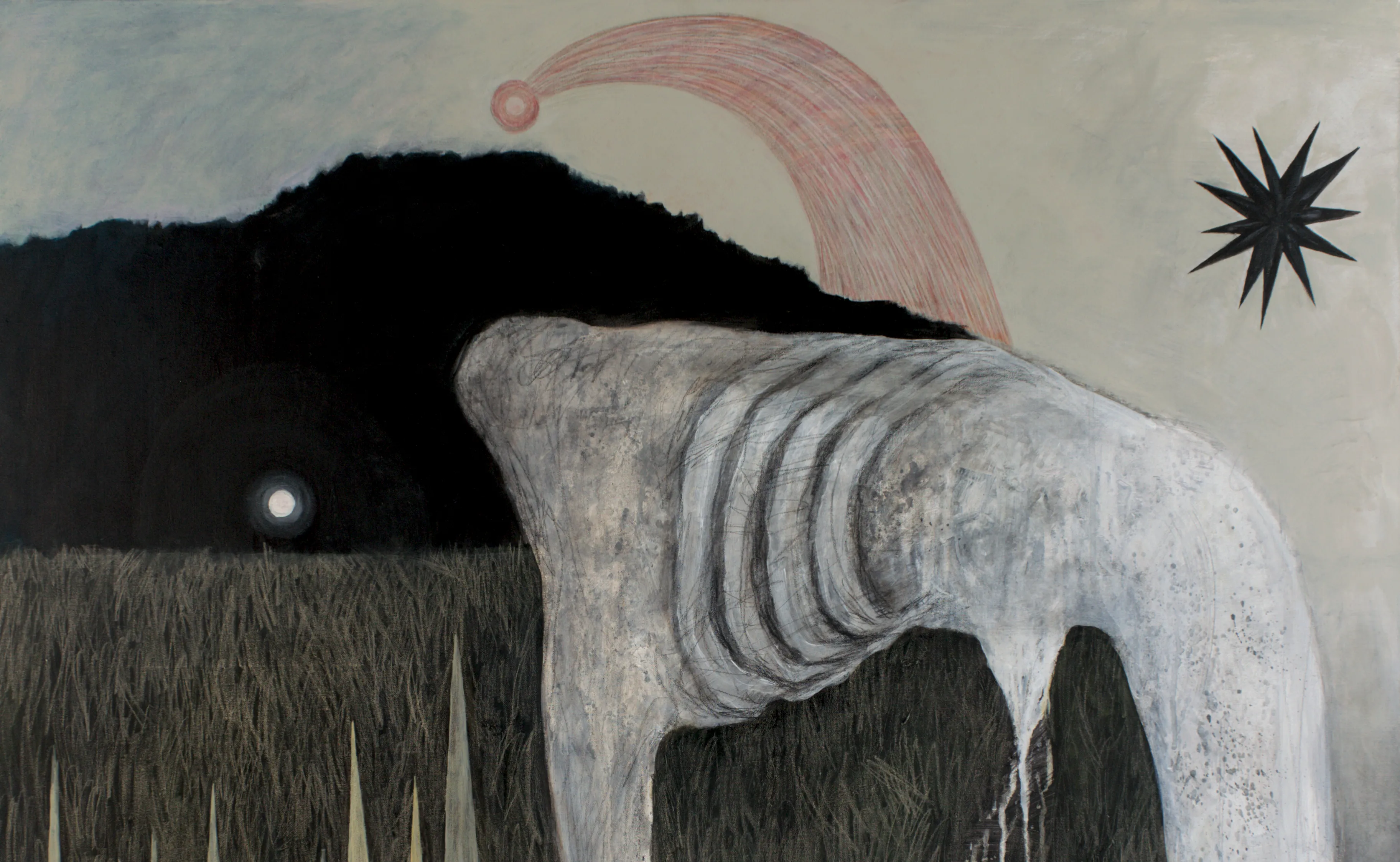 Image of Dawn  by ABRA, size: 90x90 cm, made of canvas,acrylic,colored pencil, Painting medium, from Lviv, Ukraine, part of the Architecture of presence series, priced at $850 (≈ 38,106 грн) Photo 2 of 4.