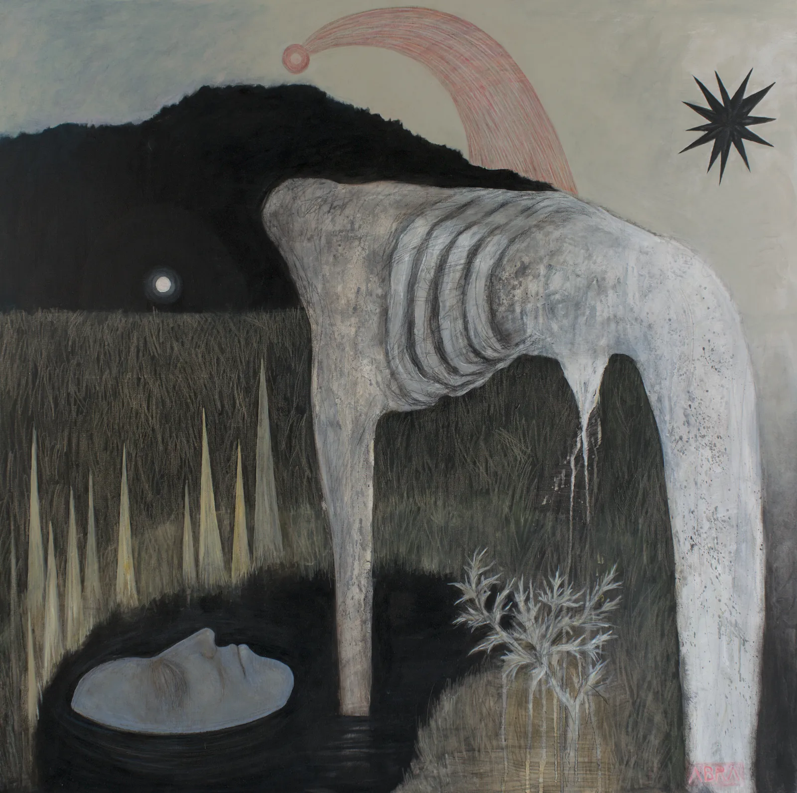 Image of Dawn  by ABRA, size: 90x90 cm, made of canvas,acrylic,colored pencil, Painting medium, from Lviv, Ukraine, part of the Architecture of presence series, priced at $850 (≈ 38,106 грн) Photo 1 of 4.