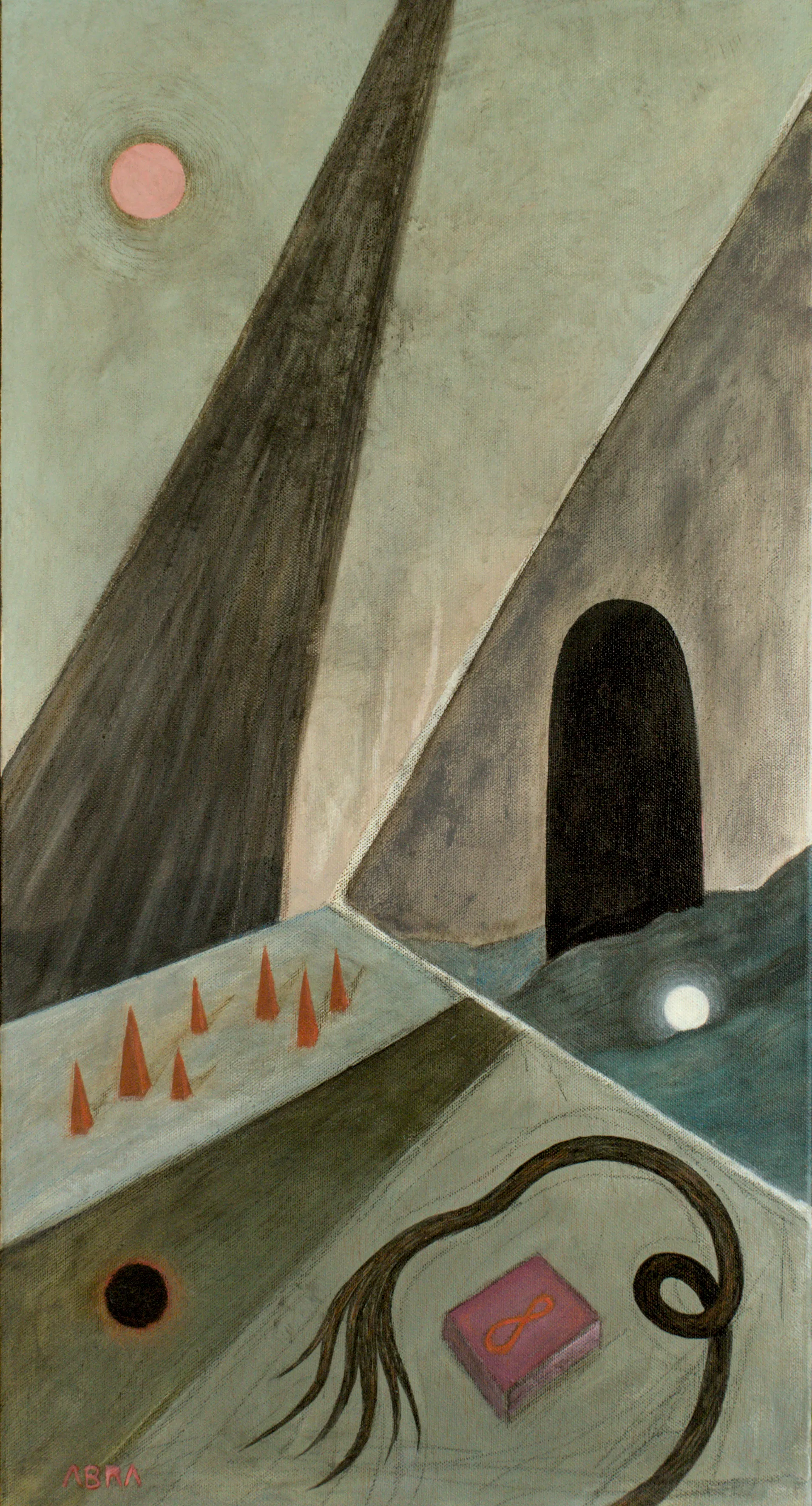 Image of Entry  by ABRA, size: 75x40cm, made of canvas,acrylic,colored pencil, Painting medium, from Lviv, Ukraine, part of the Thresholds and omens series, priced at $400 (≈ 17,932 грн) Photo 1 of 4.