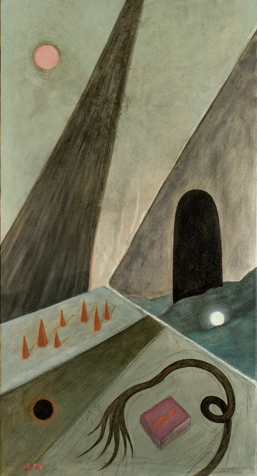 Image of Entry  by ABRA, size: 75x40cm, made of canvas,acrylic,colored pencil, Painting medium, from Lviv, Ukraine, part of the Thresholds and omens series, priced at $400 (≈ 17,932 грн) Photo 1 of 4.