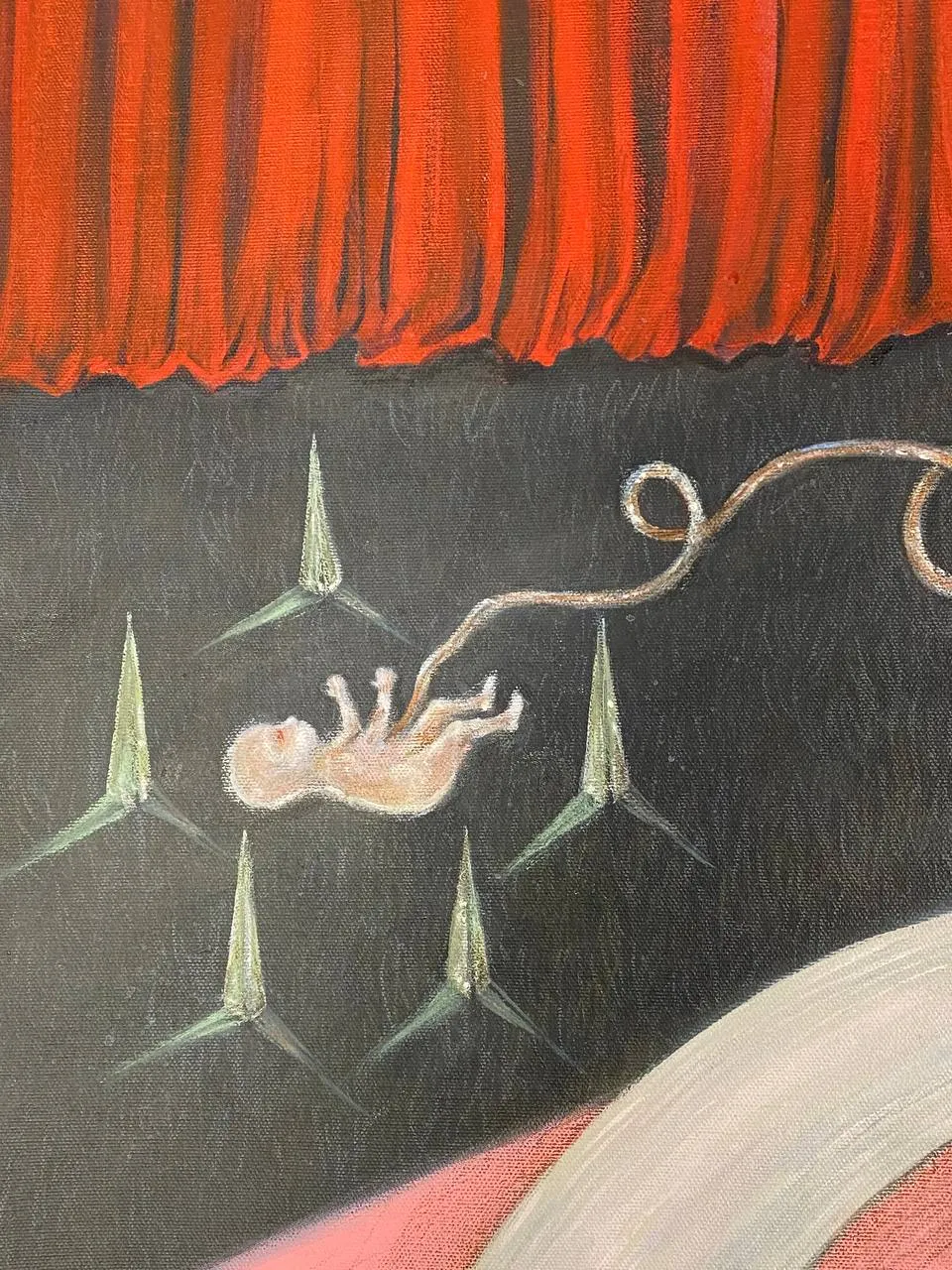 Image of Eternal wanderer  by ABRA, size: 130 сm x 101 cm, made of canvas,acrylic,colored peencil, Painting medium, from Lviv, Ukaine, part of the Thresholds and omens series, priced at $650 (≈ 29,140 грн) Photo 4 of 9.