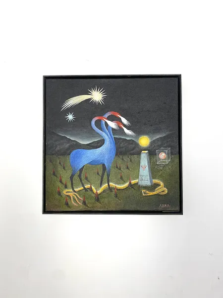 Image of Recurrence / Повторення by ABRA, size: 40x40cm, made of Acrylic on canvas, Painting medium, from Lviv, Ukraine, part of the Architecture of presence series, priced at $900 Photo 2 of 7.