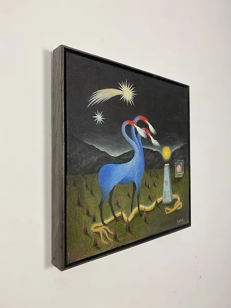 Image of Recurrence / Повторення by ABRA, size: 40x40cm, made of Acrylic on canvas, Painting medium, from Lviv, Ukraine, part of the Architecture of presence series, priced at $900 Photo 6 of 7.