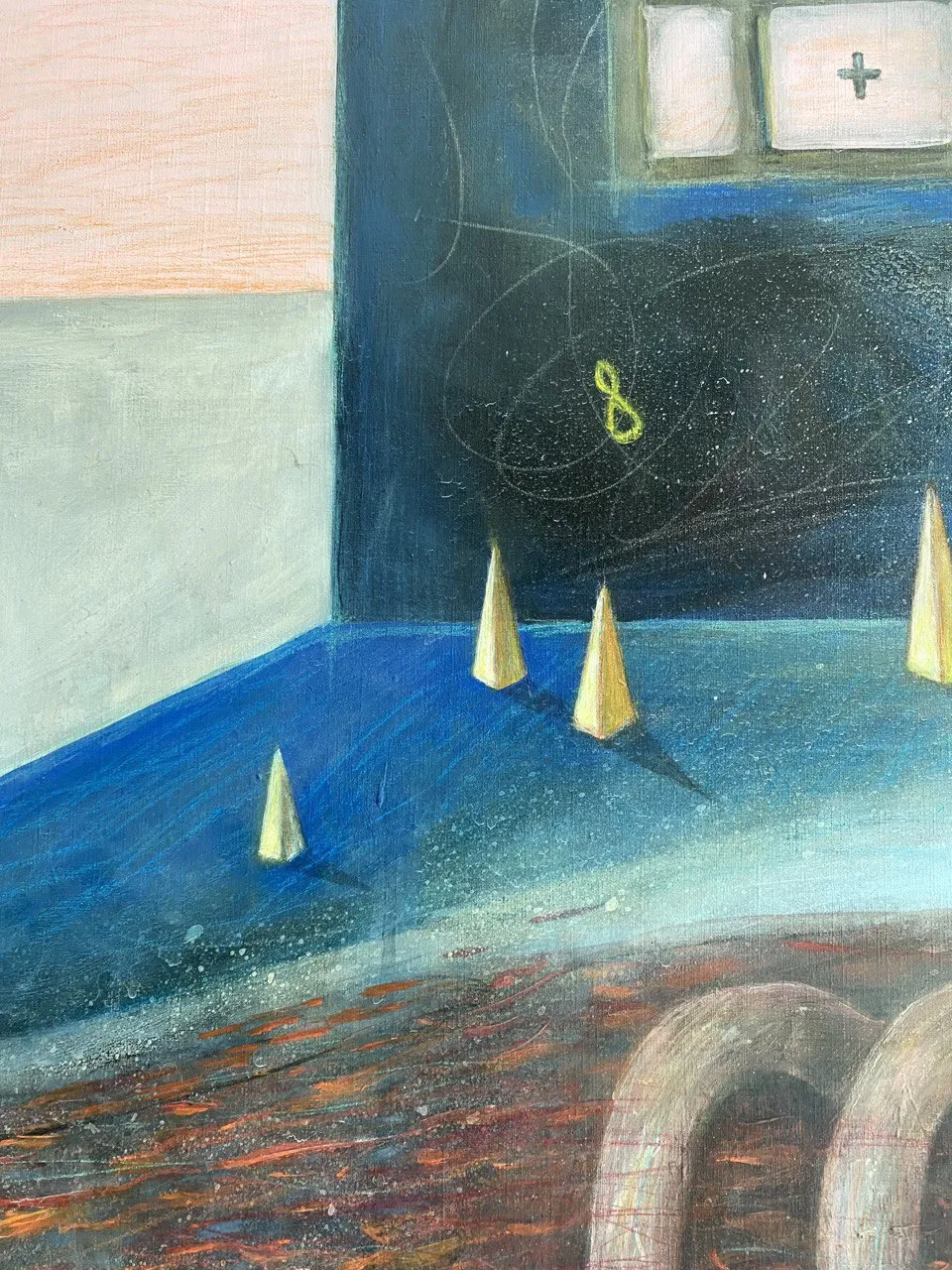 Image of Numb / Оніміння  by ABRA, size: 100x65cm, made of Acrylic on canvas, Painting medium, from Lviv, part of the Architecture of presence series, priced at $650 Photo 6 of 6.