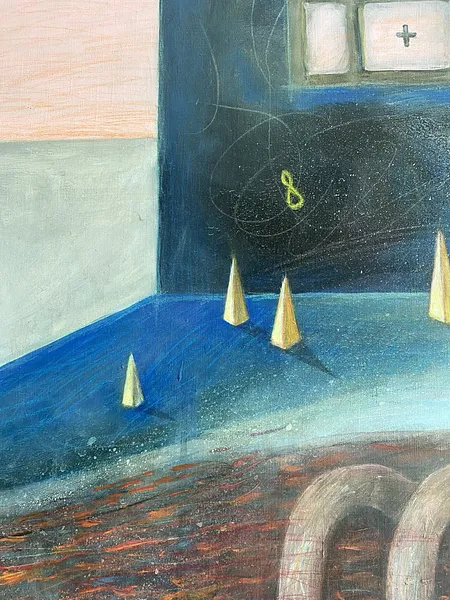 Image of Numb / Оніміння  by ABRA, size: 100x65cm, made of Acrylic on canvas, Painting medium, from Lviv, part of the Architecture of presence series, priced at $650 Photo 6 of 6.