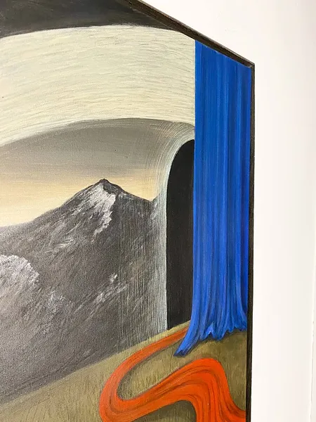 Image of Dream Transmission Machine  by ABRA, size: 90 x 90, made of canvas,acrylic,colored pencil, Painting medium, from Lviv, Ukraine, part of the noesis series Photo 3 of 5.