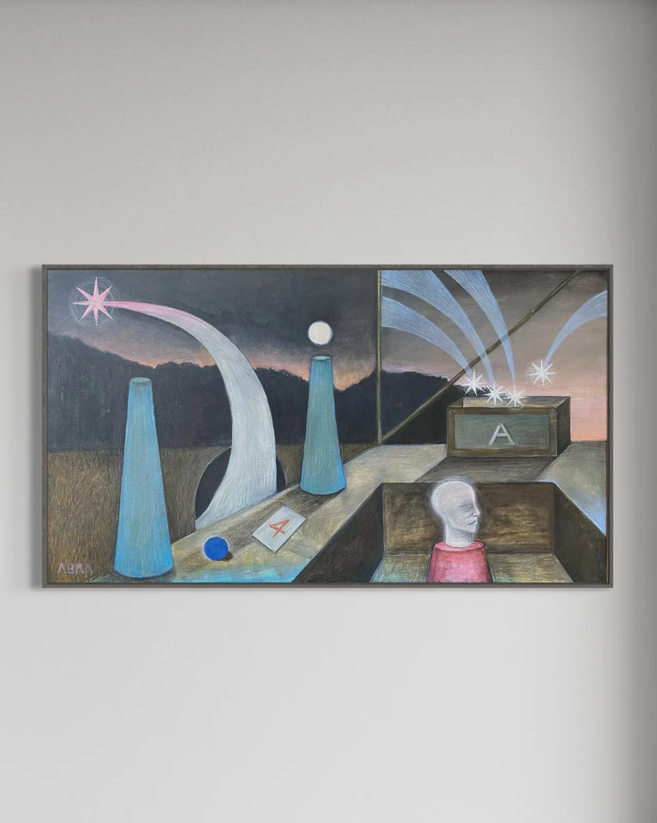 Image of Extended dream  by ABRA, size: 70x40cm, made of canvas,acrylic,colored pencil, Painting medium, from Lviv, Ukraiine, part of the Thresholds and omens series, priced at $500 Photo 1 of 5.