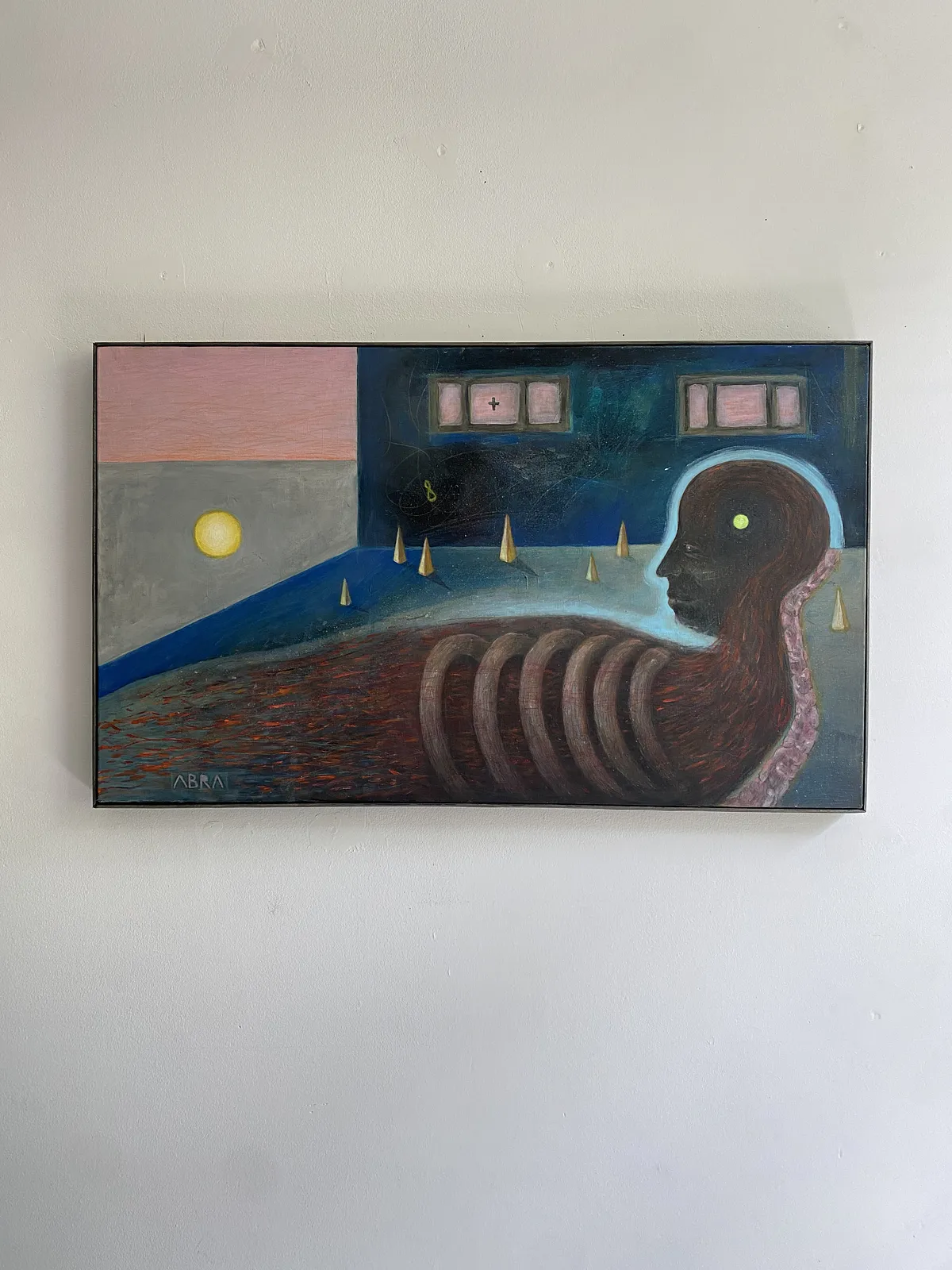 Image of Numb  by ABRA, size: 100x65cm, made of Acrylic on canvas, Painting medium, from Lviv, part of the Architecture of presence series, priced at $750 (≈ 33,623 грн) Photo 1 of 6.