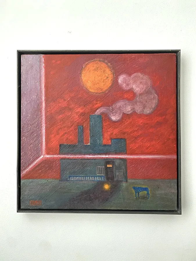 Image of Anticipation  by ABRA, size: 40x40cm, made of canvas,acrylic,colored pencil, Painting medium, part of the Architecture of presence series, priced at $300 (≈ 13,449 грн)
